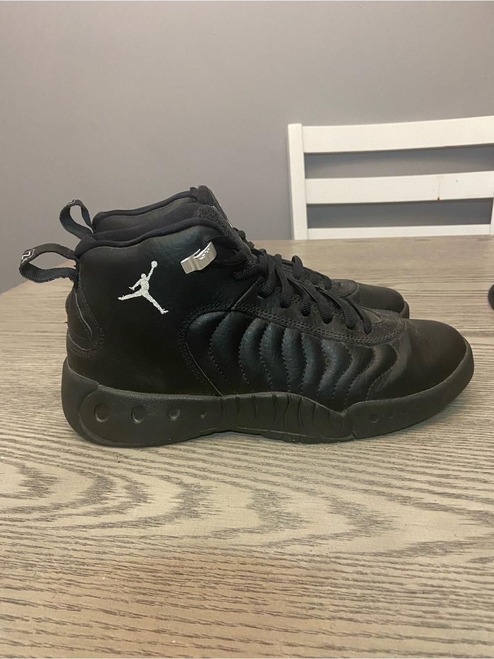 Jordan Kids' Black High-Top Sneakers with White Jumpman